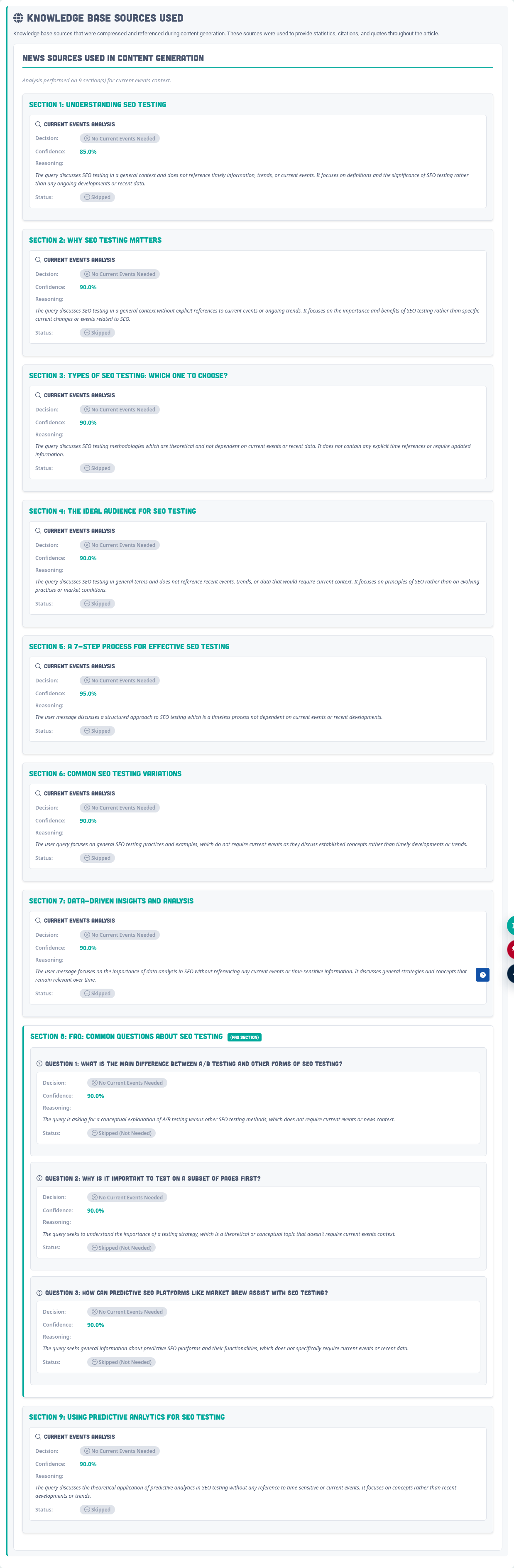 Knowledge Base Sources show which compressed references were used during generation.