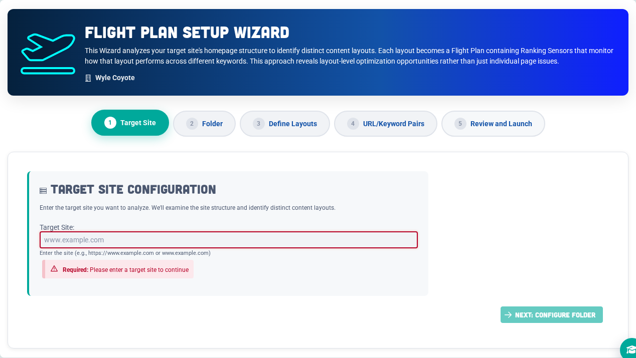 The Flight Plan wizard groups shared layouts into reusable structure work.