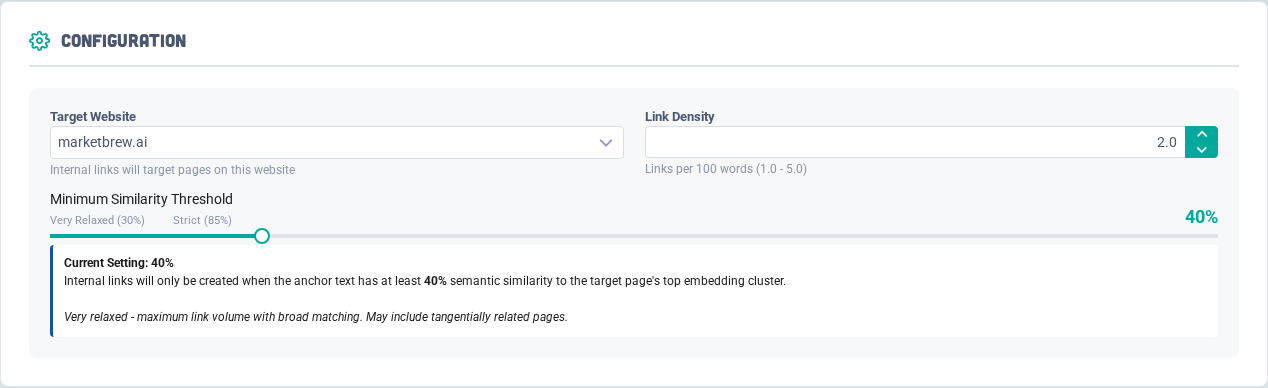Link Injector finds internal-link candidates for existing content.